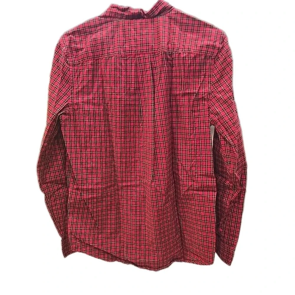 Ralph Lauren‎ Button-Down Boys Shirt Sz 18/20 Red Plaid Cotton Long Sleeve Xmas
